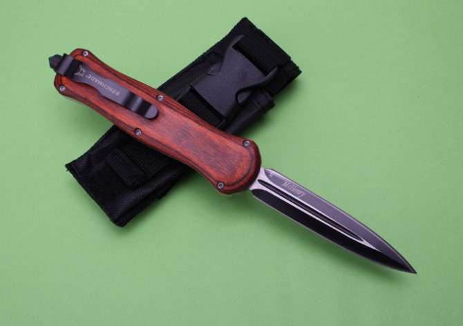 New version—A109 butterfly knife (mahogany handle)