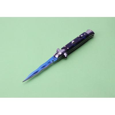 9-inch AKC Italian jump knife-Blue Sky (white steel head water wave blade)