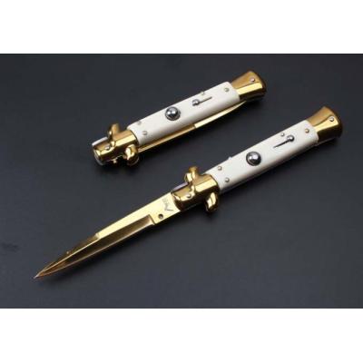 2016 new version 9-inch AKC Italian Mafia jumping knife (imitation ivory platinum blade)