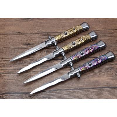 Tiehua auspicious dragon 11 inch mafia jumping knife