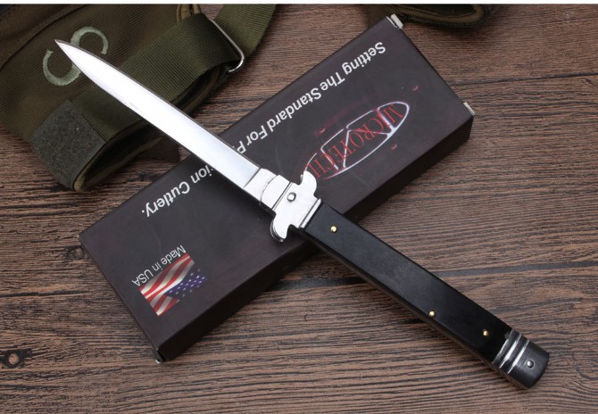 Micro-technology 11-inch flat handle classical jump knife