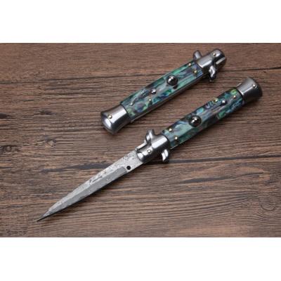 9-inch AKC Italian abalone jumping knife (Damascus gun bayonet)