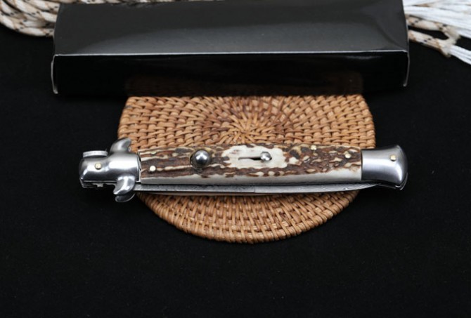 Damascus - Antler Handle 11 Inch AKC Mafia