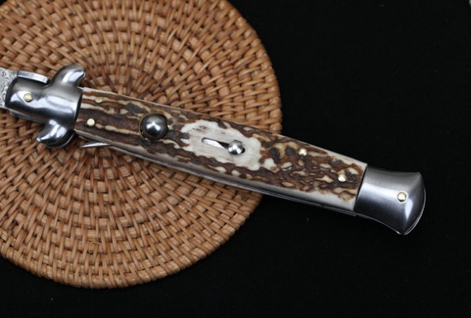 Damascus - Antler Handle 11 Inch AKC Mafia