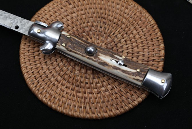 Damascus - Antler Handle [9 Inch] AKC Mafia