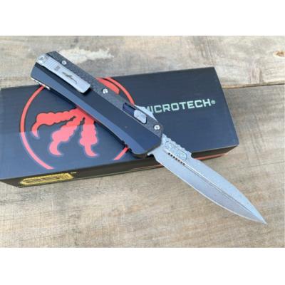 New Microtech Zombie Jump Knife (Damascus Carbon Fiber Handle)