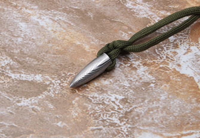 Wolf Warrior 2 Damascus Steel Bullet Necklace