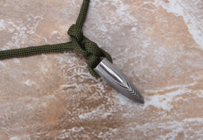 Wolf Warrior 2 Damascus Steel Bullet Necklace