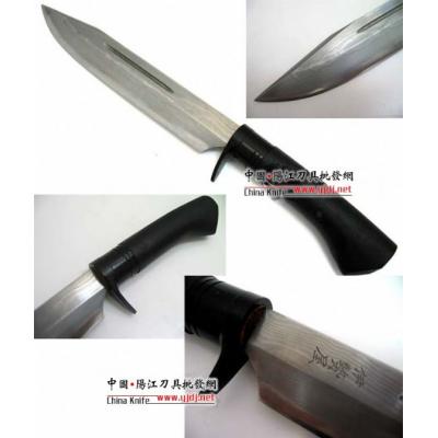 Seki Kanachang hunting knife, patterned steel handmade version