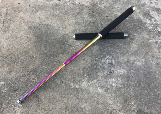 25-inch hard chrome version of rainbow swing stick