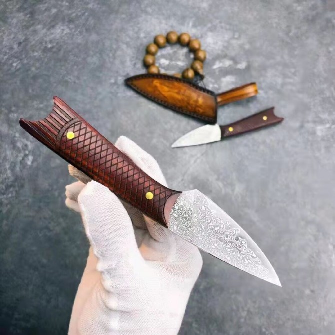 New Product【Koi·One-piece Damascus Knife】