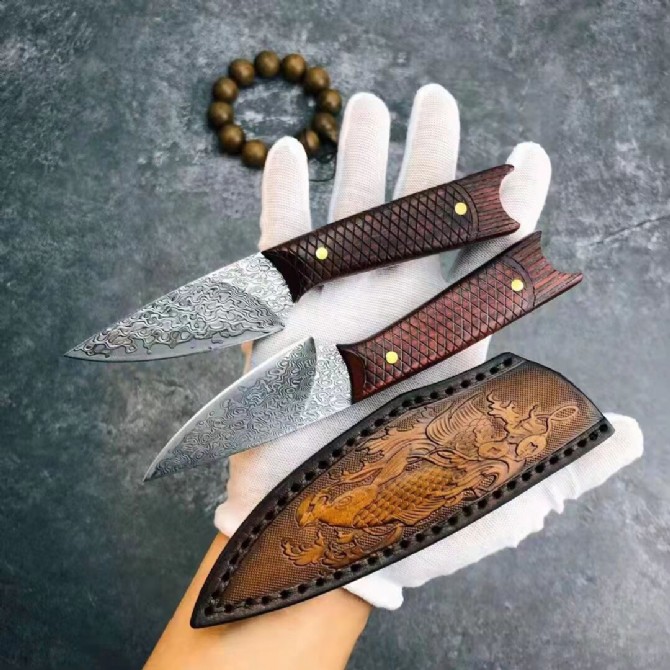 New Product【Koi·One-piece Damascus Knife】