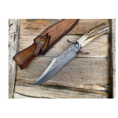 Supreme Wild Antler Damascus Collectible Knife