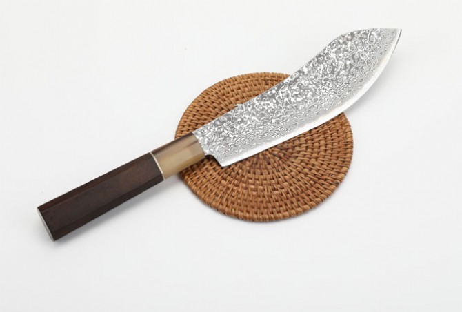 Eggplant - Extra Sharp Damascus Kitchen Knife