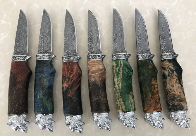 Nordic lion head hunting knife