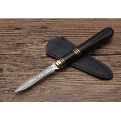 Ebony-Damascus Tea Knife