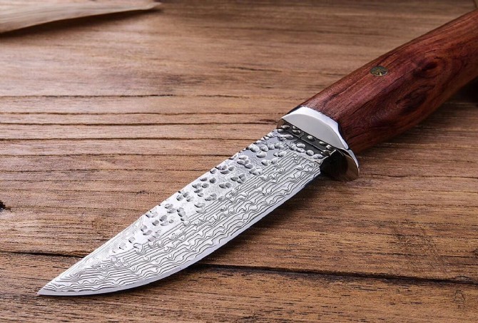 Polka Damascus Steel Fixed Knife