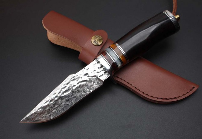 Damascus - Hand-forged warrior hunting knife