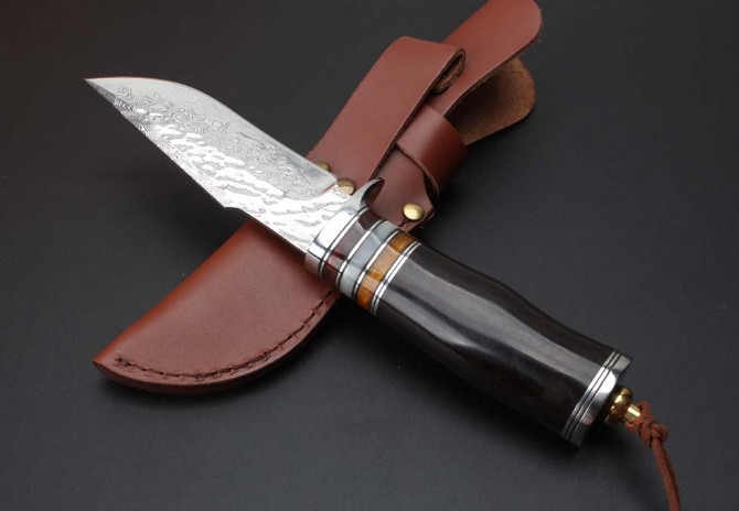 Damascus - Hand-forged warrior hunting knife