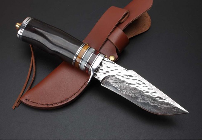 Damascus - Hand-forged warrior hunting knife