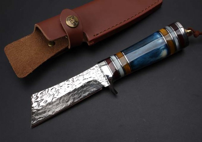 Damascus-Little Samurai Forges Handmade Knife