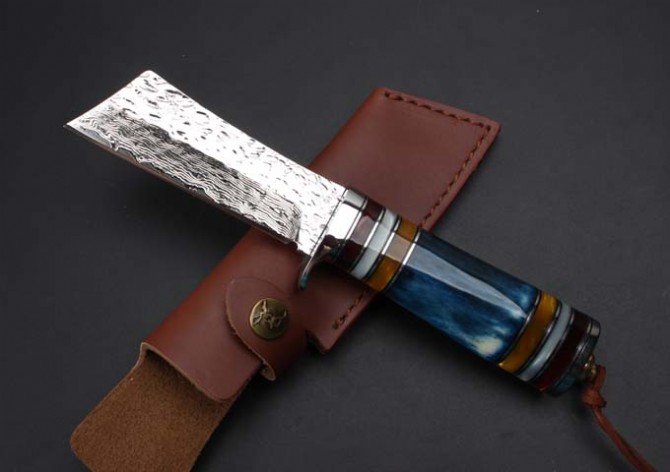 Damascus-Little Samurai Forges Handmade Knife