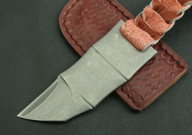 Bock Damascus—Xiaoyuer Collectible Knife (Black String)