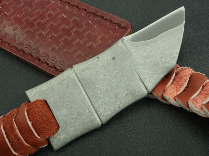 Bock Damascus—Xiaoyuer Collectible Knife (Black String)