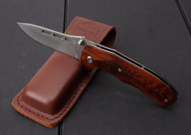 SY-035 Snakewood Damascus Folding Knife