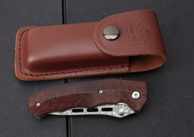 SY-035 Snakewood Damascus Folding Knife