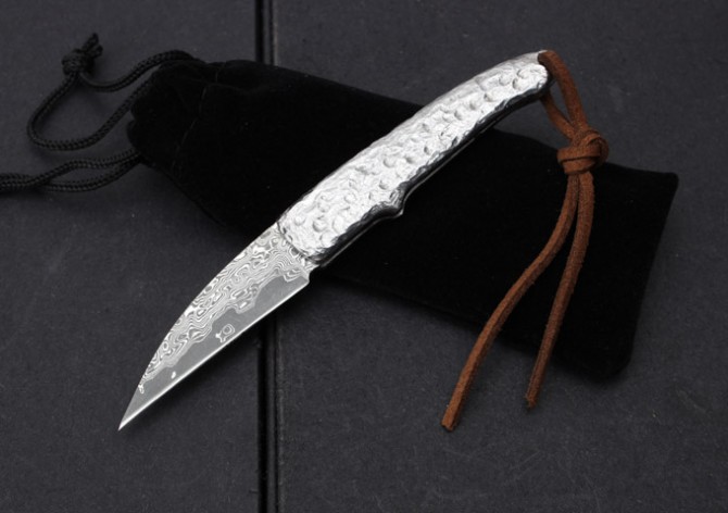 Damascus - Little Silversmith's Folding Knife