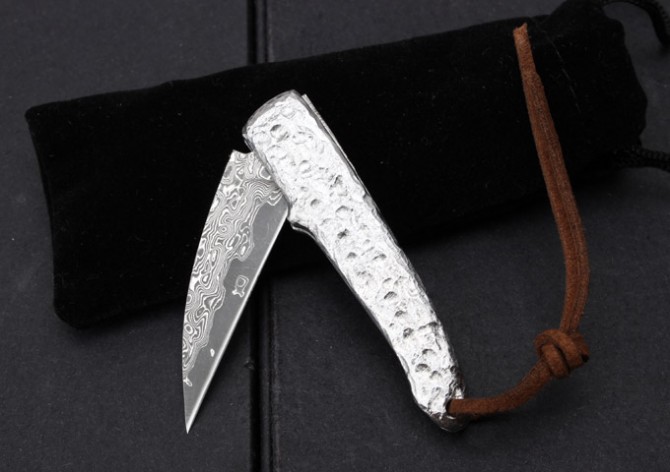 Damascus - Little Silversmith's Folding Knife