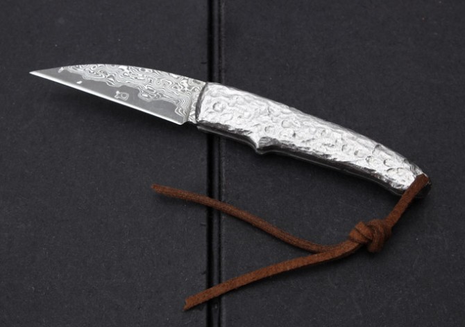 Damascus - Little Silversmith's Folding Knife