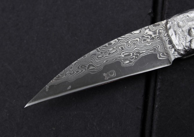 Damascus - Little Silversmith's Folding Knife