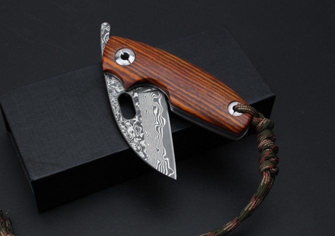 Thomas Toucan Damascus Folding Knife