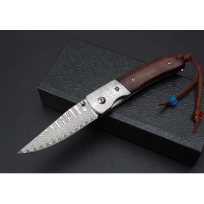 Thomas-Desert Ironwood Damascus Folding Knife