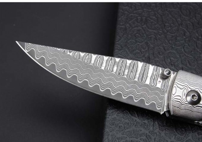 Thomas-Desert Ironwood Damascus Folding Knife