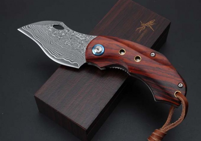 Damascus - Eagle Folding Knife