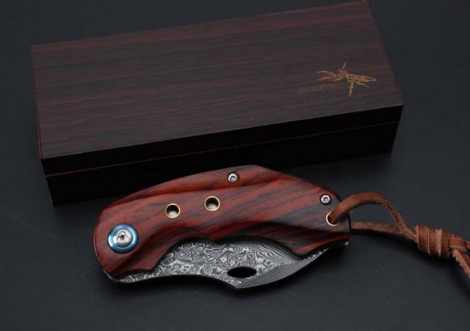 Damascus - Eagle Folding Knife