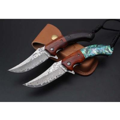 Queen Bee--Damascus Quick Opening Folding Knife