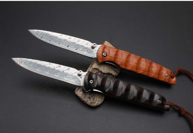 Imported Swiss powdered Damascus-ugly duckling folding knife