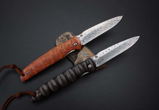 Imported Swiss powdered Damascus-ugly duckling folding knife