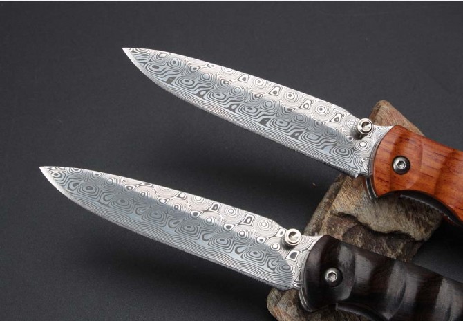 Imported Swiss powdered Damascus-ugly duckling folding knife