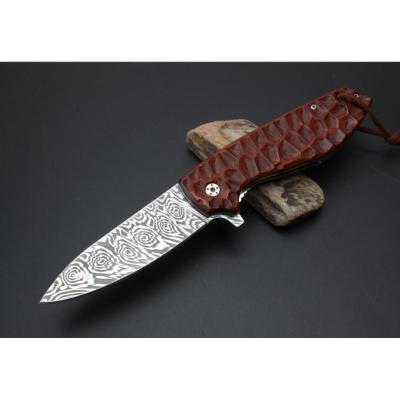 Imported Swiss powdered Damascus Spanish colored folding knife