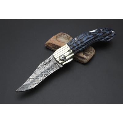 Imported Swiss powdered Damascus Blue Magic folding knife