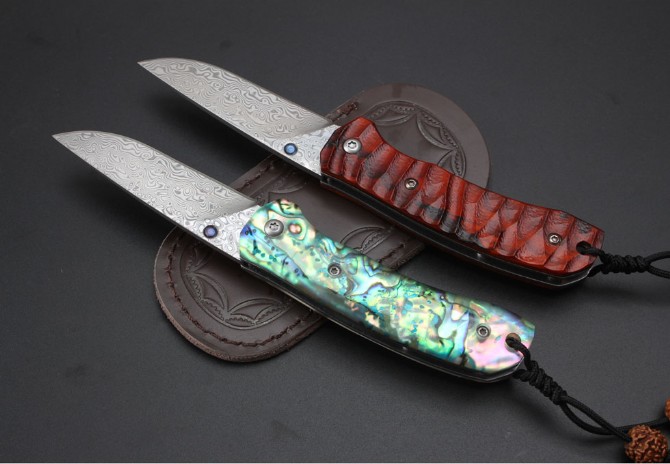 Ronin Damascus Folding Knife