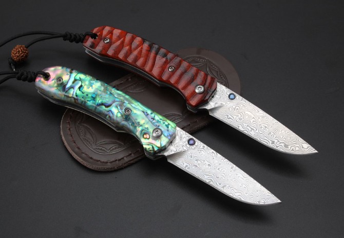 Ronin Damascus Folding Knife