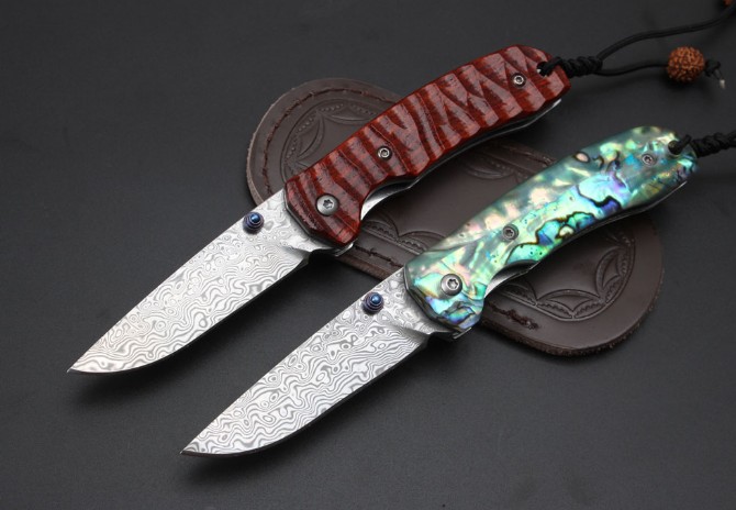 Ronin Damascus Folding Knife