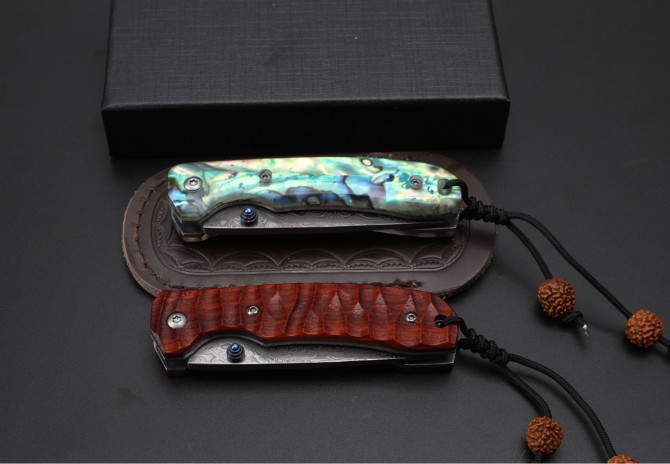 Ronin Damascus Folding Knife