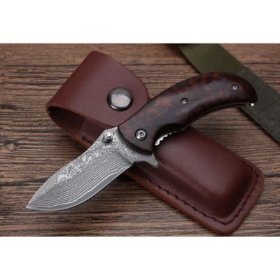 KJ-036 Snakewood Damascus Folding Knife